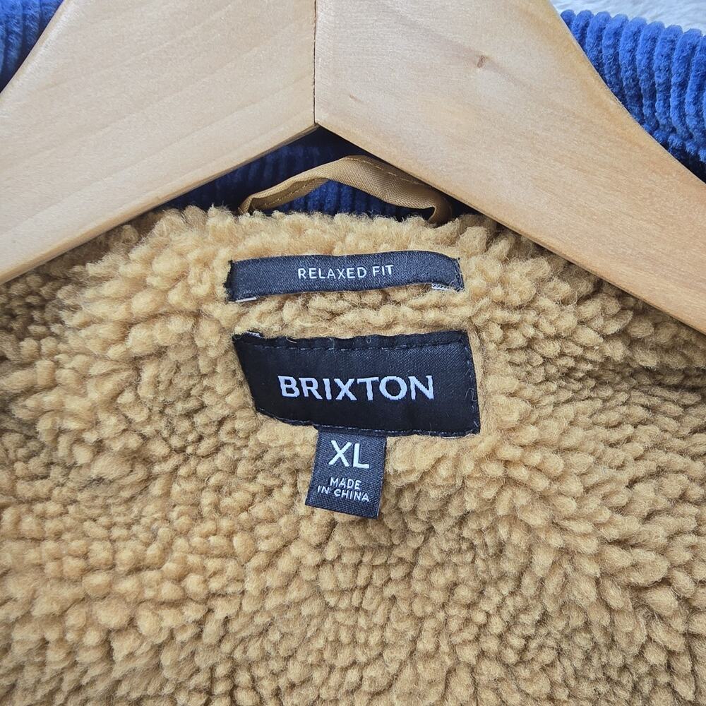 Brixton Durham Sherpa‎ Lined Jacket Mens Joe Blue Corduroy Relaxed Fit - Picture 8 of 13